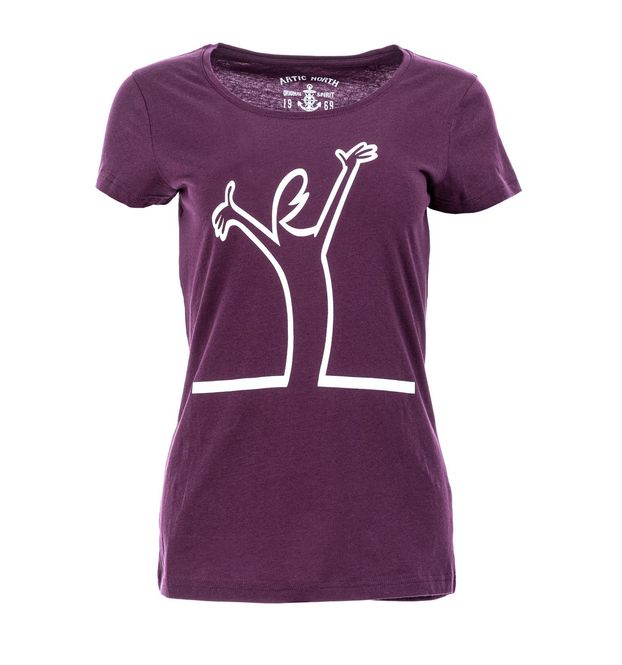 Hovedbilde Dame Streken T-Shirt Happy i Purple