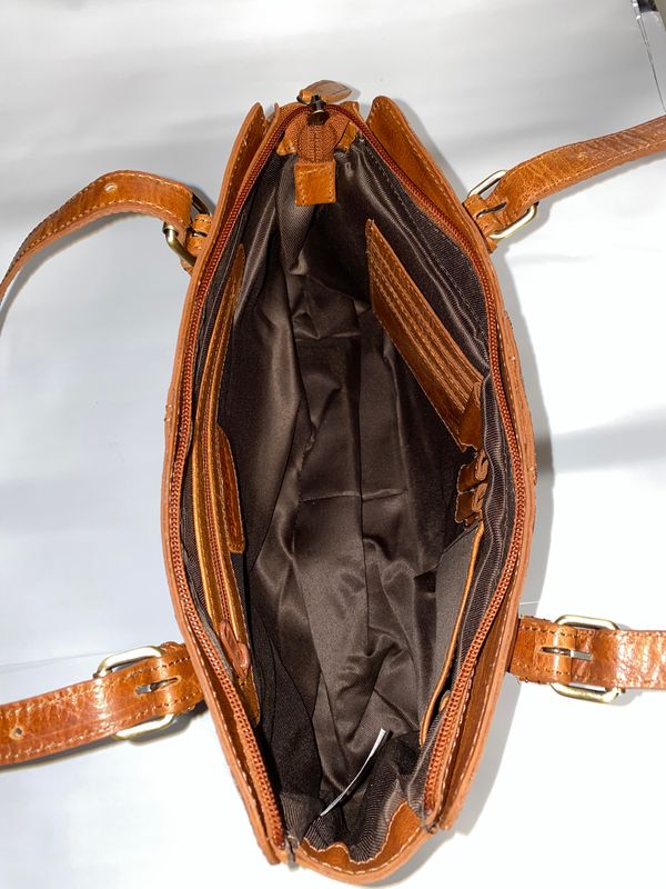 Springfield hand/sholderbag i skinn brown