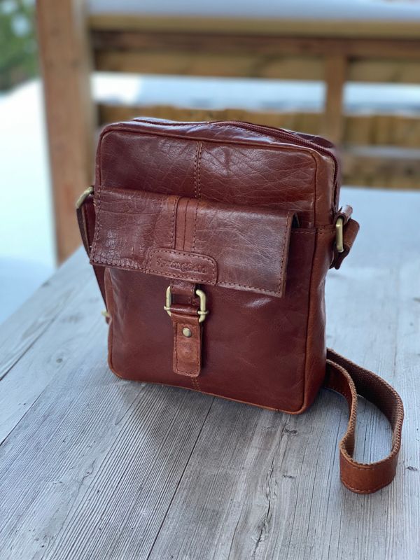 Springfield crossover/sholderbag i cognac