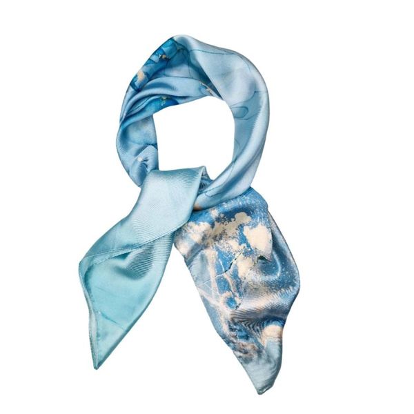 Hovedbilde DIZ Lite Skjerf Silkemix Marmorprint Lys Blå