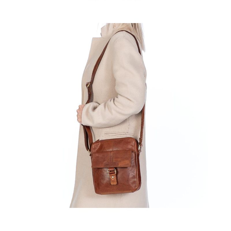 Springfield crossover/sholderbag i cognac