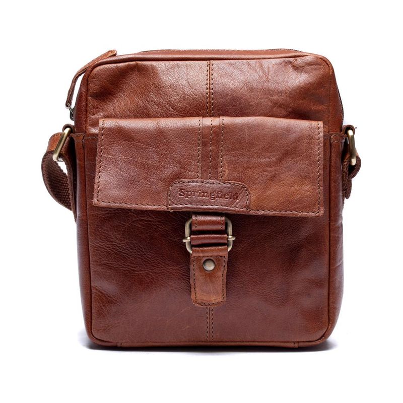 Springfield crossover/sholderbag i cognac