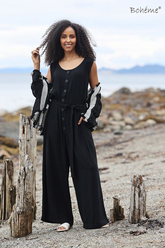 Boheme Jumpsuit i Linmix Black