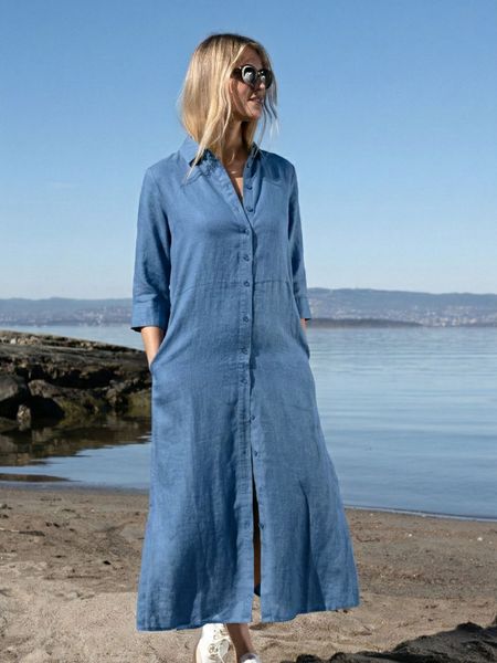 Hovedbilde Close To My Heart Leila Midi Kjole 100% Lin i ...