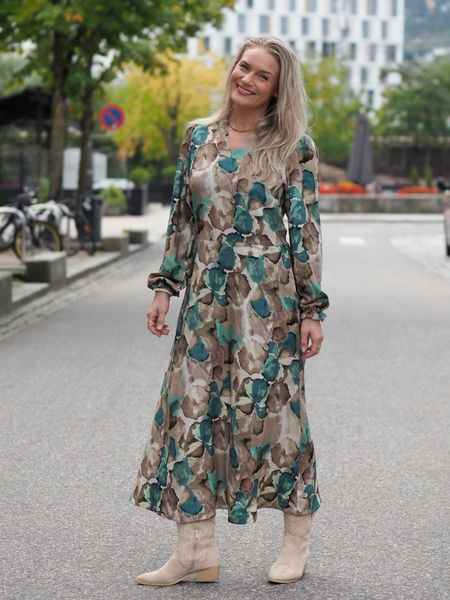 Hovedbilde Makeløs Lindevik Lang Kjole i Brown/Green