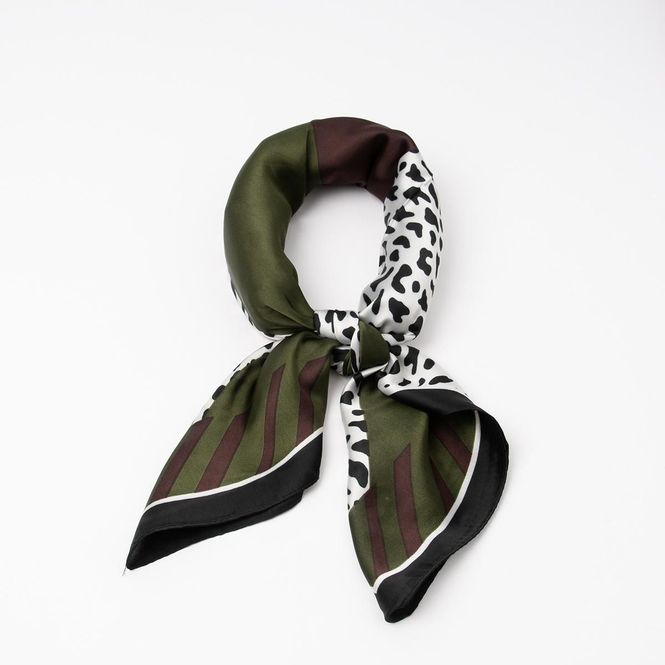 Hovedbilde Lite Skjerf Olive/Brown M/paisley Polyester 70x70 ...