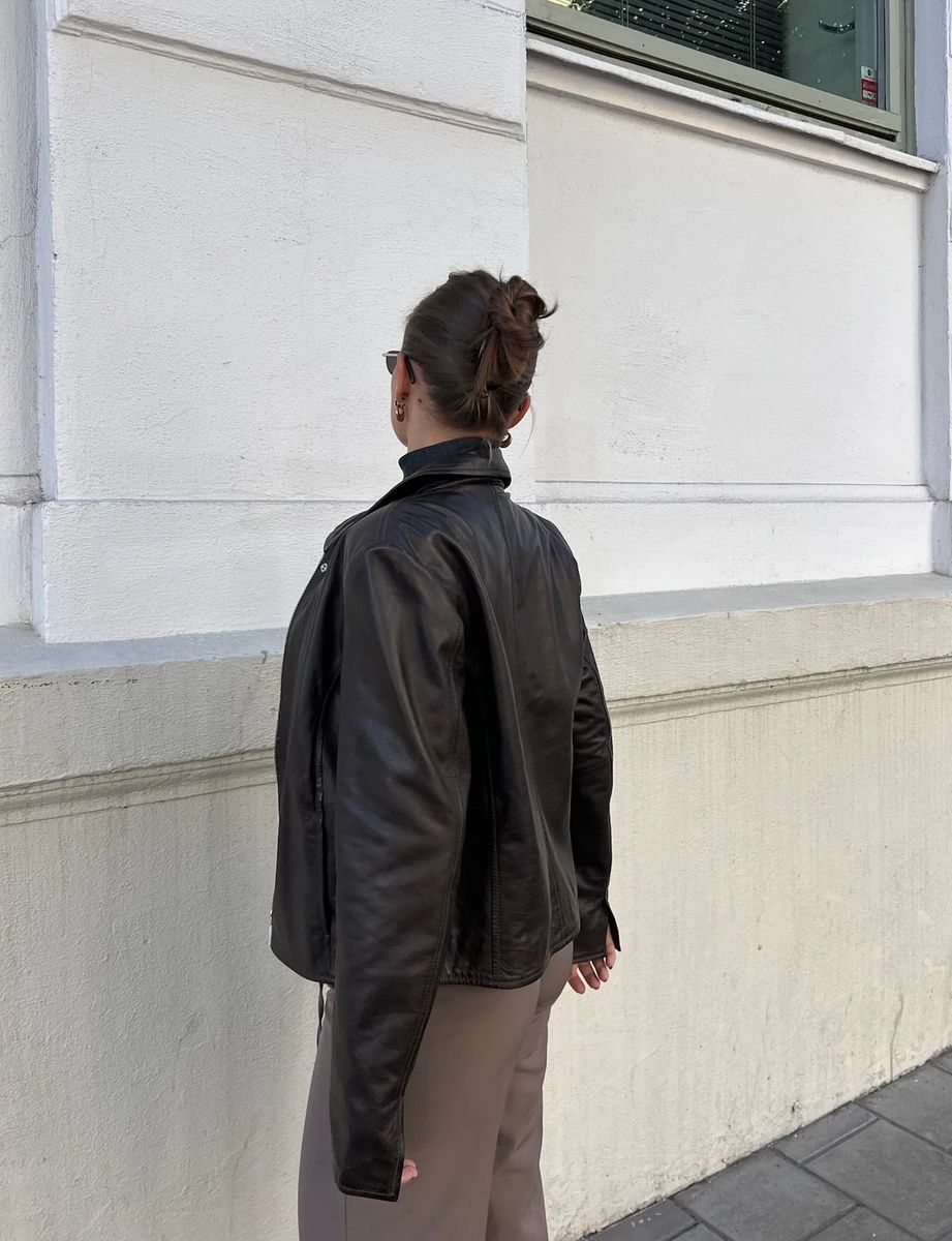 Clermonte Chloe Lammeskinnsjakke i Brown