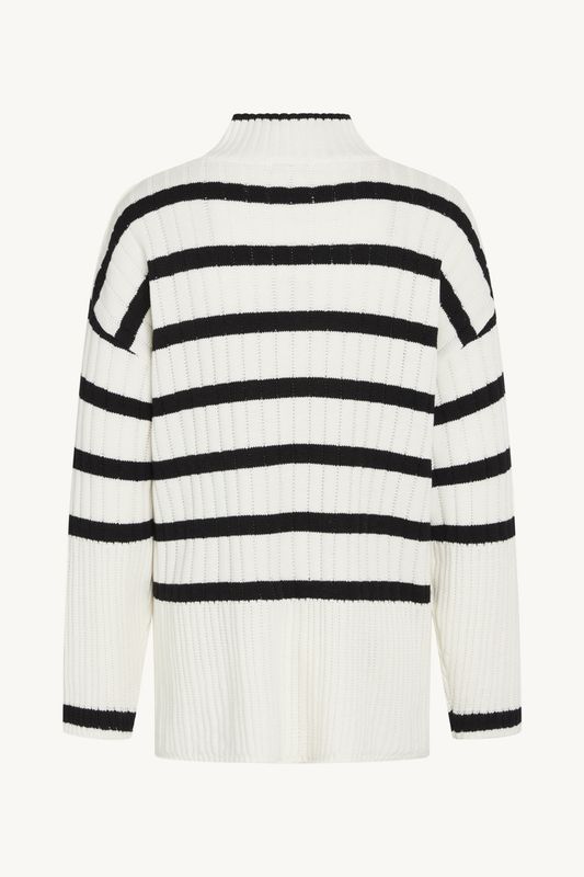 Claire Poline Pullover/M Høy Hals i Ivory