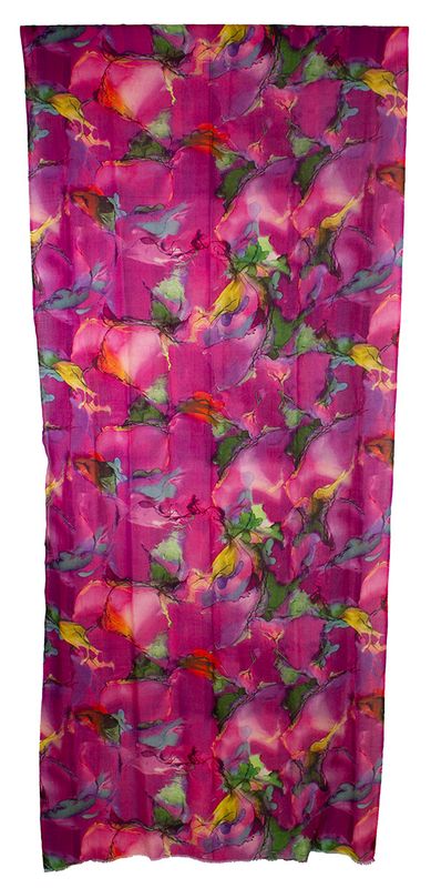 Boheme Skjerf  Ullmix Red/Flerfarget