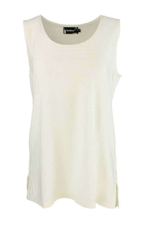 Boheme Kort Singlet i Linmix White