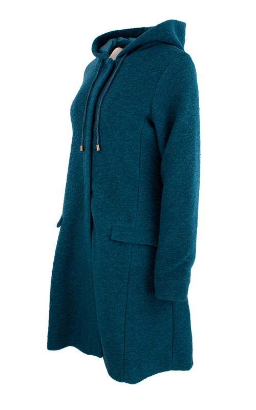 Boheme Vannavvisende Kåpe M/Hette i Ullmix Petrol Blue