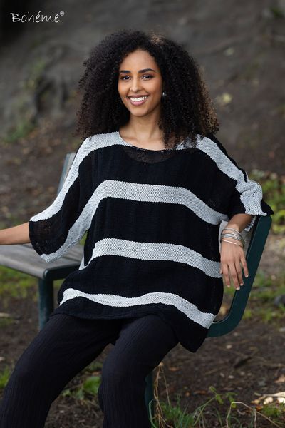 Hovedbilde Boheme Lintopp M/Kort Arm Black Print