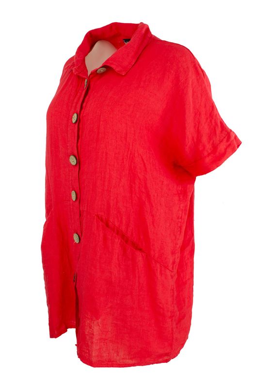 Boheme Linskjorte i Raspberry