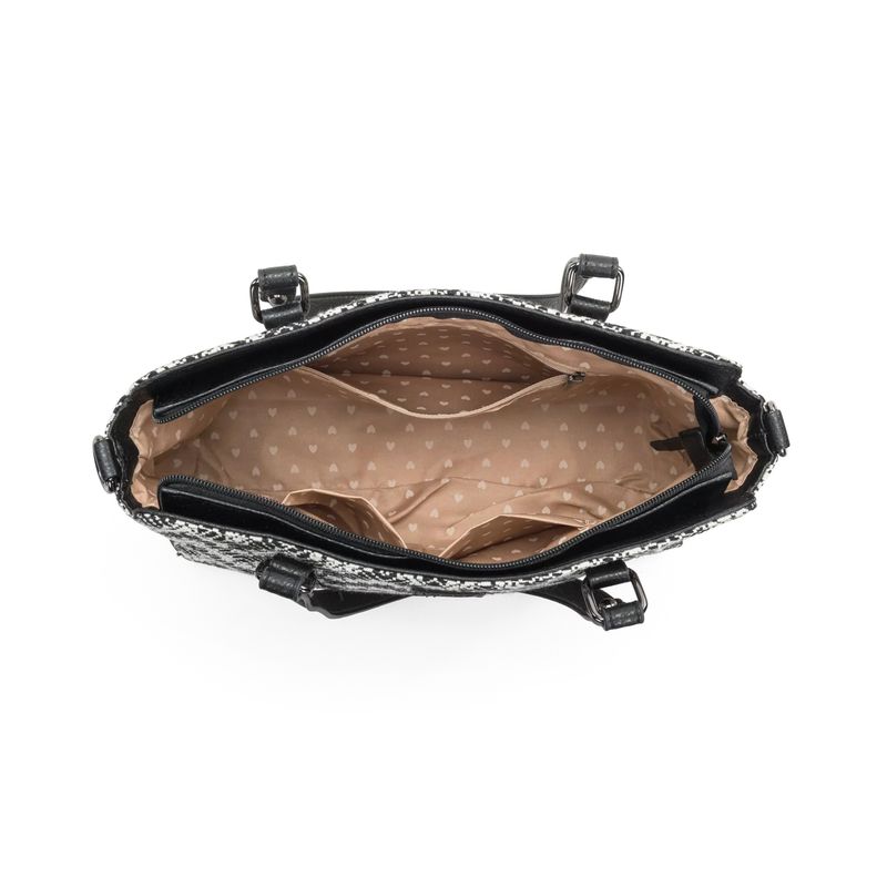 Lycke Flora Handbag i Black/White