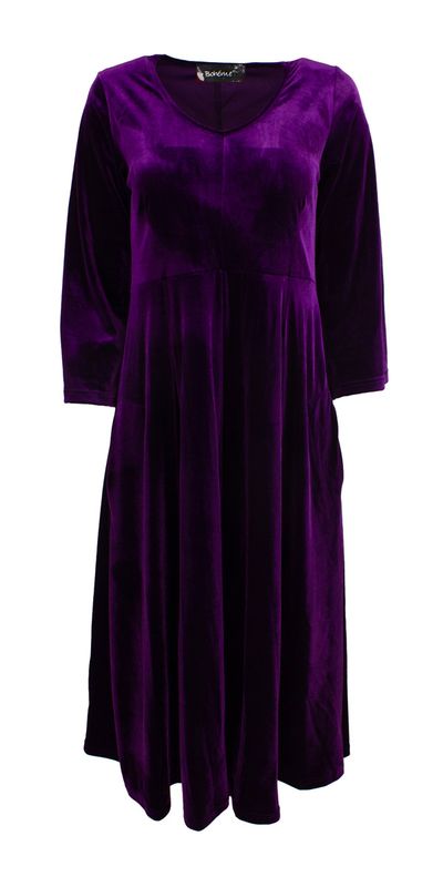 Boheme Lang Kjole i Velur Lilac