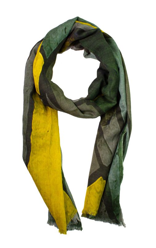 Boheme Scarf i Ull/Viscose Vertikal Green