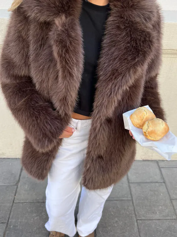 Clermonte Maya Fake Fur Jacket Chocolate