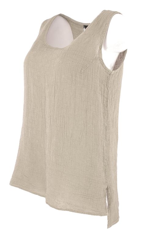 Boheme singlet kort i lin farge Sand
