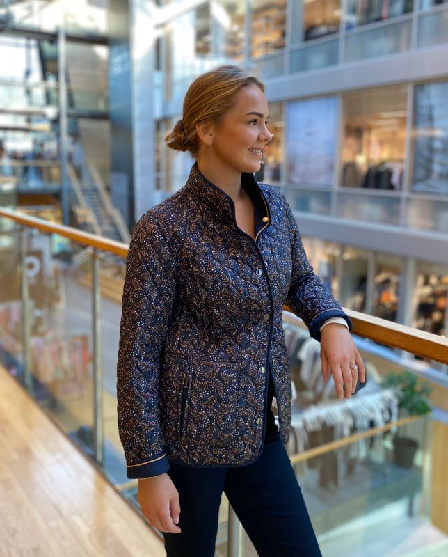 Normann Lett Vattert Vendbar jakke i Navy/Camel