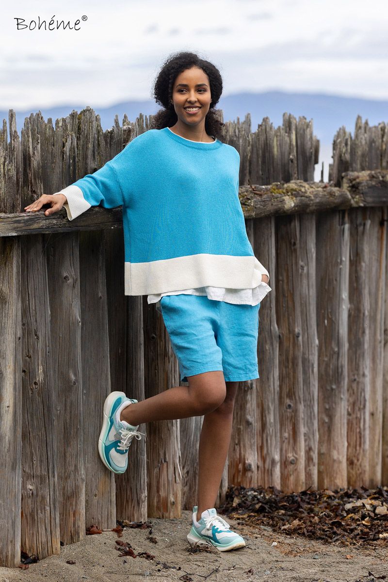 Boheme Genser i Bomullsmix Turkis 