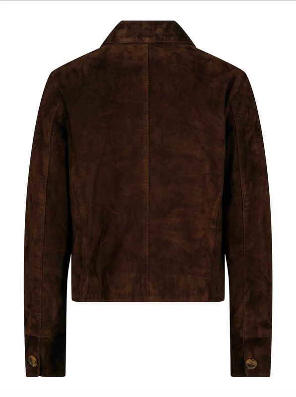 Clermonte Allie Goat Suede skinnsjakke i Dark Brown