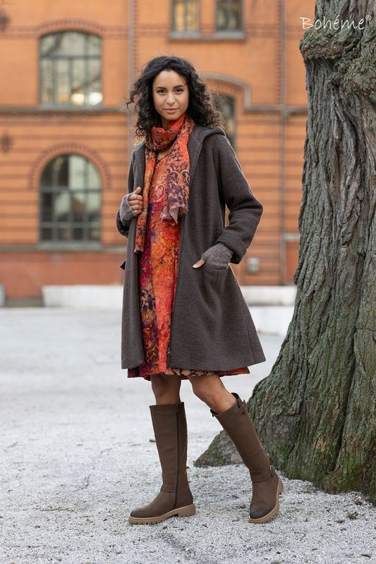 Boheme Kjole i Burnt Orange 3/4 Lang