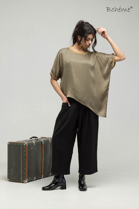 Hovedbilde Boheme Bluse M/Striper i Sand