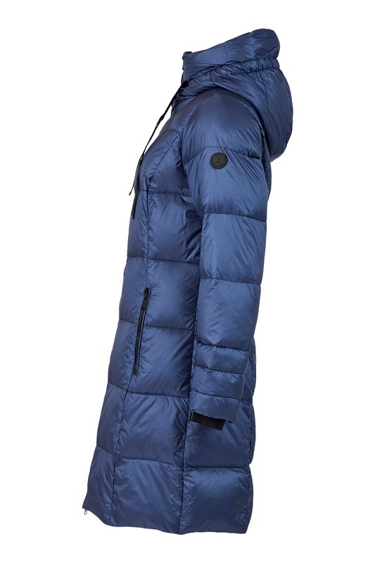 Normann lang dunjakke i Deep Cobalt Blue/Black
