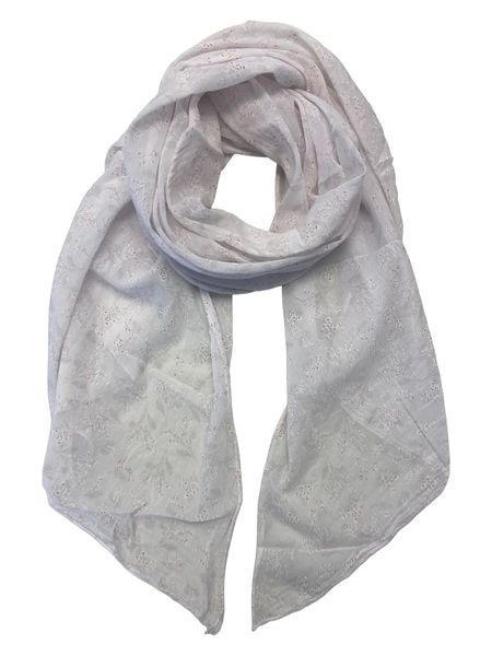 Hovedbilde Intex Bomullsskjerf M/Blomster White