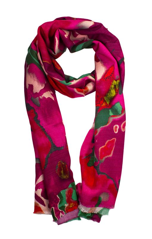 Boheme Skjerf  Ullmix Red/Flerfarget