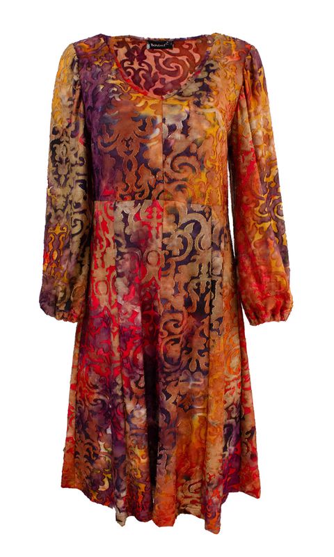 Boheme Kjole i Burnt Orange 3/4 Lang